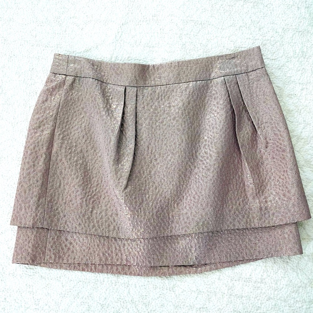 NWT Express metallic rose gold mini skirt